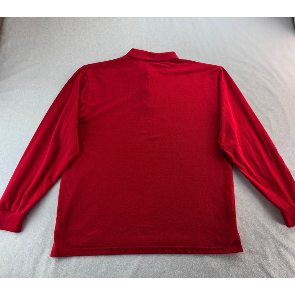 Polo Ralph Lauren Men Long Sleeve Red Classic Fit Polo Shirt XL - Picture 12 of 13